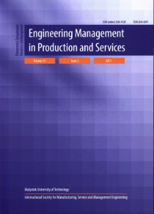 Engineering Management in Production and Services. Vol. 13, iss. 3