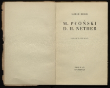 M. Płoński D. H. Nether : dzieła rytownicze