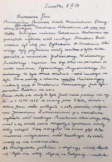 Monografia Technikum Mechanicznego w Białymstoku. Korespondencja na temat materiałów do opracowywanej monografii z byłymi absolwentami