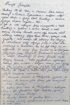 Życiorysy nauczycieli tajnego nauczania: Gątkiewicz Janiny, Jastrzębskiego Henryka, Ludertowicza Maksymilniana, Sawickiego Kazimierza, Wieczorek Romany, Anny Hajmowicz. Autobiografia nauczycielki Janiny Śmigla.