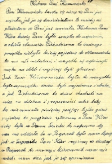 List do Zofii Lipskiej od jej wychowanki z domu dziecka Eugenii Halickiej