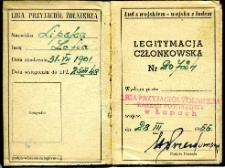 Legitymacja członkowska Zofii Lipskiej