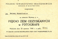 Zaproszenie Heleny Frankiewicz na otwarcie wystawy