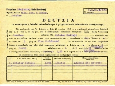 Decyzja o usunięciu z lokalu mieszkalnego Felicji Kolator i przydzieleniu jej lokalu zastępczego