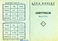 Legitymacja czlonkowska Ligi Kobiet Marii Filipowicz