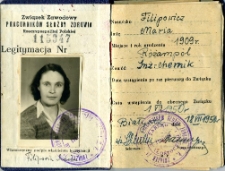 Legitymacja związkowa Marii Filipowicz