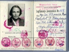 Legitymacja pracownicza Marii Filipowicz