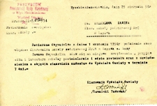 Pismo do Sabiny Grundl informujące o powierzeniu jej obowiązków kierownika szkoły w Łapach