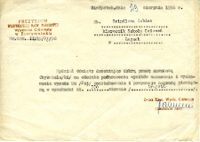 Pismo do Sabiny Grundl w sprawie przyznania nagrody pieniężnej