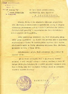 Pismo dotyczące mianowania Zofii Arciszewskiej młodszym urzędnikiem