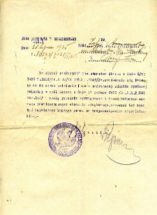 Pismo z informacją dotyczącą przepisów zatrudnienia adresowane do Zofii Arciszewskiej