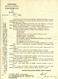 Pismo z informacją o warunkach rozpoczęcia nauki skierowane do Janiny Grabiec