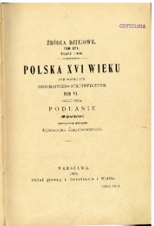 Polska XVI wieku pod względem geograficzno-statystycznym. T. 6 cz. 1, Podlasie (województwo)