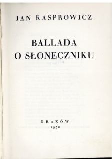 Ballada o słoneczniku