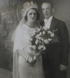 Portret ślubny kolejarza z orkiestry