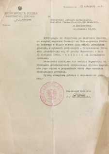 Zezwolenie Ministerstwa Zdrowia na prowadzenie apteki