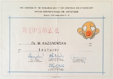 Potwierdzenie uczestnictwa w konferencji naukowej