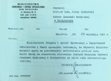 Zatwierdzenie powołania na stanowisko kierownika Zakładu Medycyny Sądowej Akademii Medycznej w Białymstoku