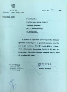 Decyzja ministra zdrowia o rozwiązaniu stosunku pracy z Marią Byrdy