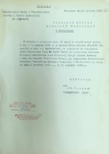 Zatwierdzenie wyboru Marii Byrdy na stanowisko dziekana Wydziału Lekarskiego Akademii Medycznej w Białymstoku