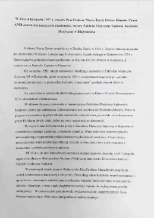 Biogram pośmiertny Marii Byrdy