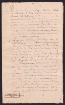 Relacja woźnego o doręczeniu pozwu Mariannie z Kurozwęk wdowie po Józefie Tarle staroście goszczyńskim i brzeskim z pozwu Prokopa Popiela star. tuczapskiego i Józefa Popiela star. ceceniowskiego – dziedziców Topoli i Słoniowic