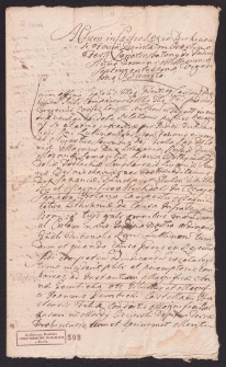 Relacja woźnego o doręczeniu pozwu na Tryb. Lub. przeciw Michałowi z Czerei Sapieże pisarzowi polnemu lit. z pow. Anny z Gembickich c. Jana kaszt. nakielskiego oraz Baltazara &ndash; Ciecierskich o 12 000 tynf&oacute;w starego długu