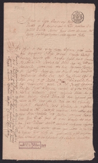 Protestacja stolnika poznańskiego Augusta Nałęcz Gorzeńskiego w imieniu swoim, żony Aleksandry ze Skórzewskich