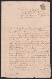 Manifestacja Walentego Niewiarowskiego w imieniu swoim i żony Marianny z Twarowskich przeciw Janowi Poniatowskiemu