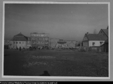 Białystok, odbudowa śródmieścia. Widok na pierzeję północną Rynku Kościuszki
