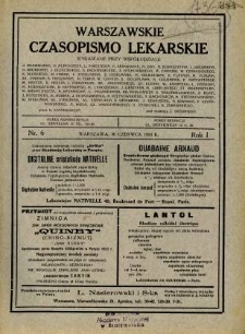 Warszawskie Czasopismo Lekarskie 1924 R.1 nr 6