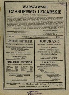 Warszawskie Czasopismo Lekarskie 1924 R.1 nr 10