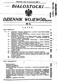 Białostocki Dziennik Wojew&oacute;dzki 1938, R.18
