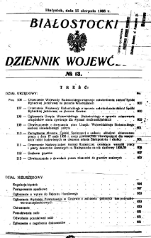 Białostocki Dziennik Wojew&oacute;dzki 1938, R.18