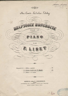 Rapsodie Hongroise : pour le Piano : Rapsodie No 2