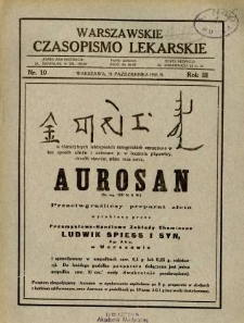 Warszawskie Czasopismo Lekarskie 1926 R.3 nr 10