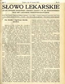 Słowo Lekarskie 1911 R.1 nr 2