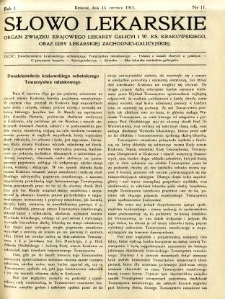 Słowo Lekarskie 1911 R.1 nr 11