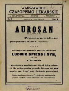 Warszawskie Czasopismo Lekarskie 1926 R.3 nr 8
