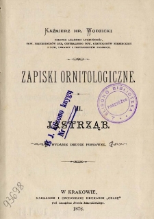 Zapiski ornitologiczne. 3, Jastrząb