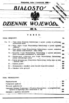 Białostocki Dziennik Wojew&oacute;dzki 1939, R.19