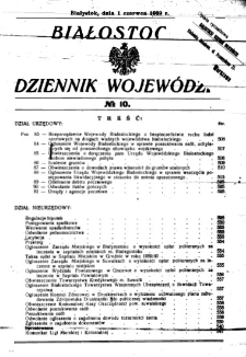 Białostocki Dziennik Wojewódzki 1939, R.19