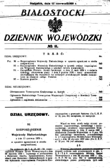 Białostocki Dziennik Wojewódzki 1939, R.19