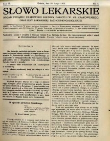 Słowo Lekarskie 1913 R.3 nr 4