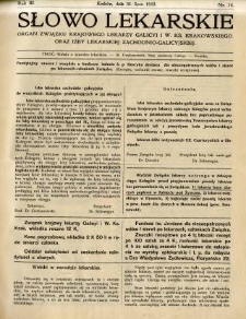 Słowo Lekarskie 1913 R.3 nr 14