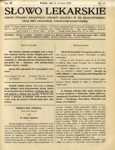 Słowo Lekarskie 1913 R.3 nr 17