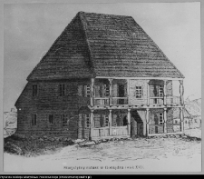 Goniądz, reprodukcja ilustracji ratusza (wiek XVI)