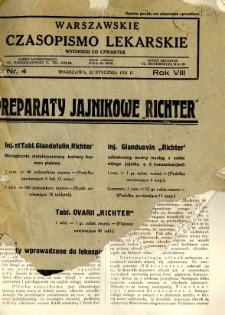Warszawskie Czasopismo Lekarskie 1931 R.8 nr 4