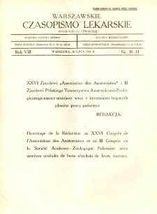 Warszawskie Czasopismo Lekarskie 1931 R.8 nr 30-31