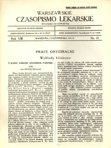 Warszawskie Czasopismo Lekarskie 1931 R.8 nr 41